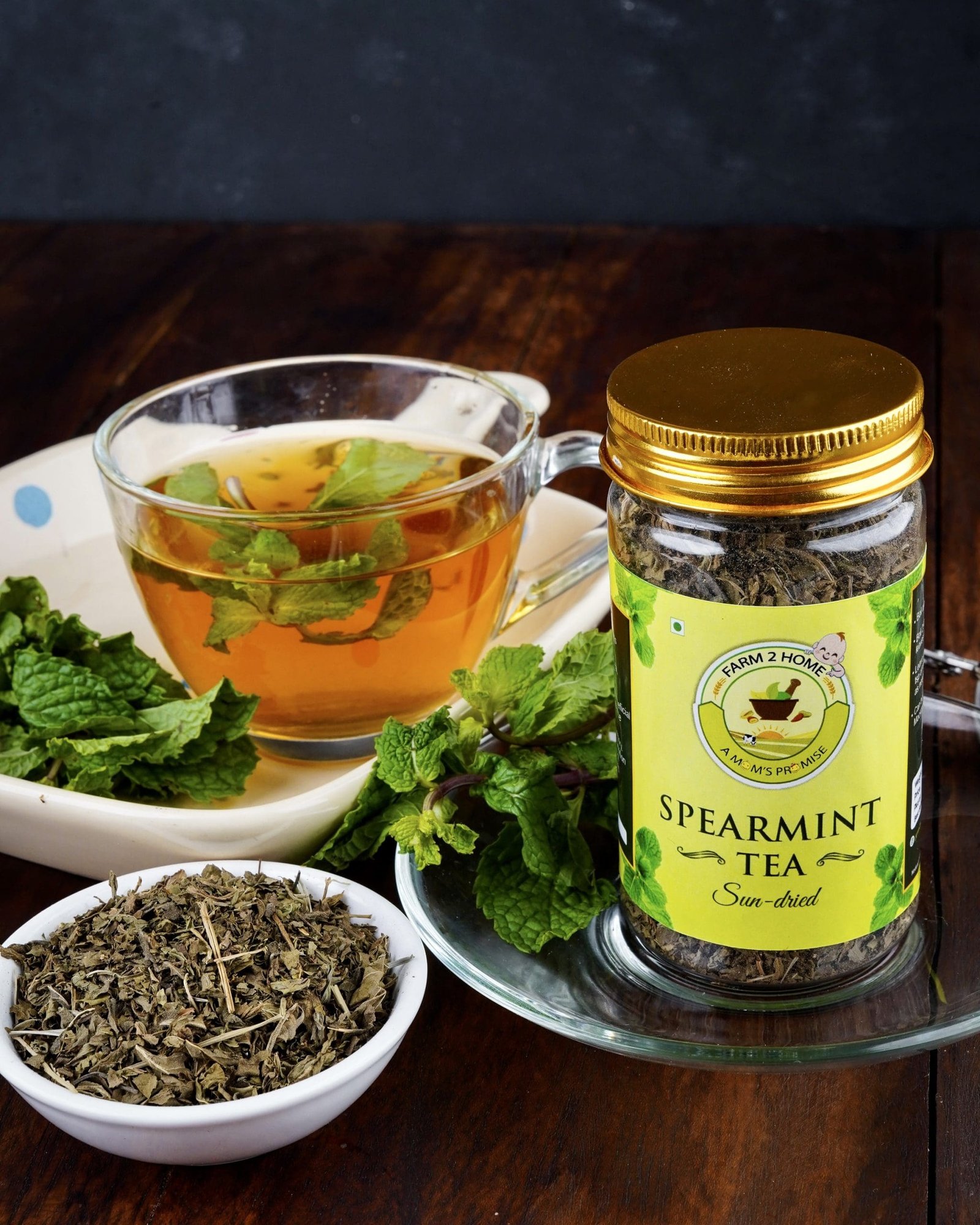 thumbnail interactive-video image 1 of Organic Spearmint Leaf Loose Herb Tea - Caffeine Free - Green Hill Tea (1/2 LB) 1 of 3