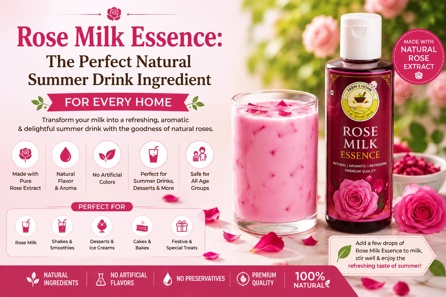 Rose Milk Essence: The Perfect Natural Summer Drink Ingredient for Every Home