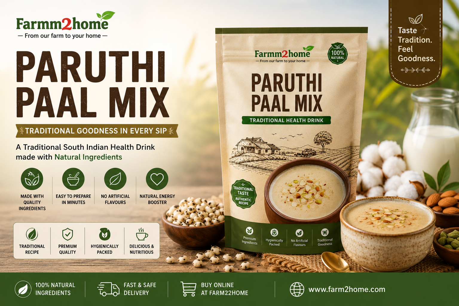 Paruthi Paal Mix – Traditional Cotton Seed Health Drink | Farm2Home